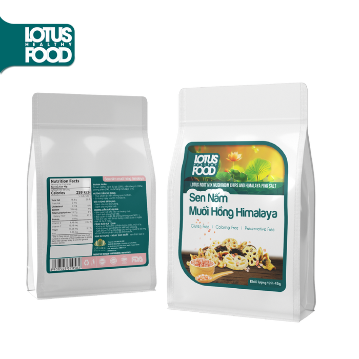 Lotus - Root Mix Mushroom Chips And Himalayan Pink Salt Distributed by Vietfarms